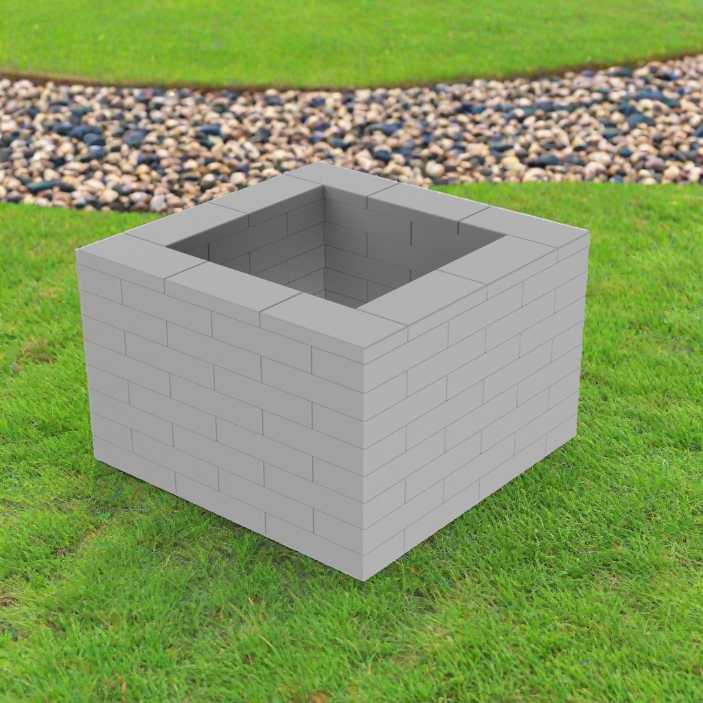 Kit de Floreira em Tijolo de Plástico Cinzento 3 x 3 x 8