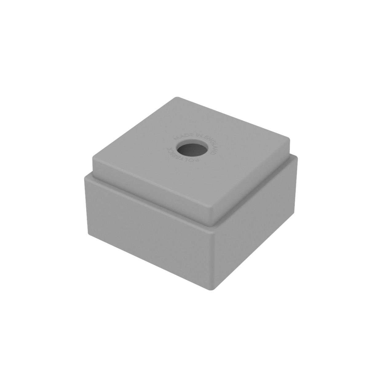 Bloco de construção PolyBrick individual em plástico cinzento