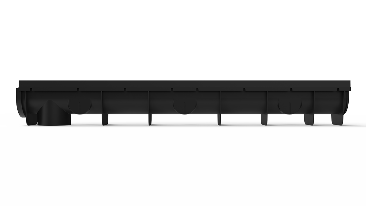 Lateral da calha de drenagem para entrada de garagem
